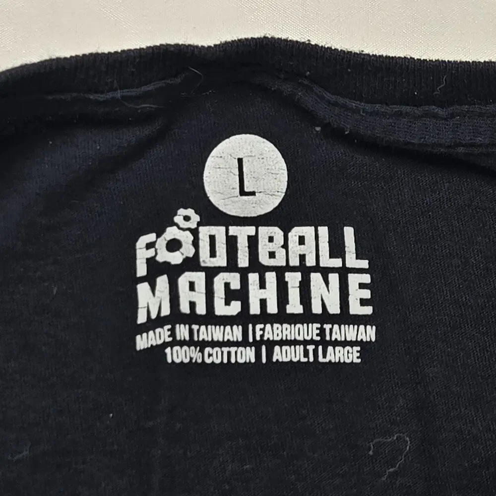Football Machine Star Wars Death Star Graphic T-Shirt Large Black Gray